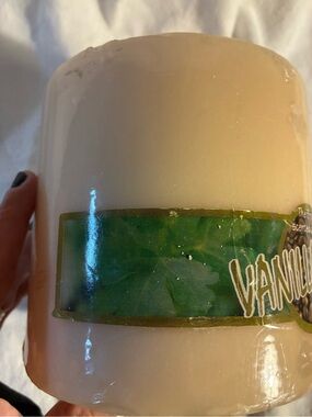 Vanilla Candle 3 Wick BIG 6" Pillar Candle - Beige/Cream Colored Wrapped New